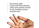 Hand- with -PCA- Skin-moisturizer-skin-and-text -about-a-nourishing-light-moisturizer-for sensitive-skin.