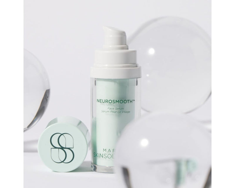 Marini Skinsoultions Neurosmooth skincare product with a white cap on a light gray background