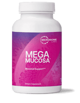 Microbiome Labs Mega Mucosa supplement bottle for mucosal support