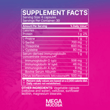 Supplement Fact sheet on back of the bottle Microbiome Labs Mega Mucosa