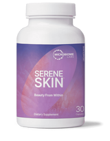 microbiome labs serene skin probiotics supplement plastic bottle