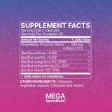 Microbiome Labs Mega SporeBiotic Probiotics Supplement Facts Label